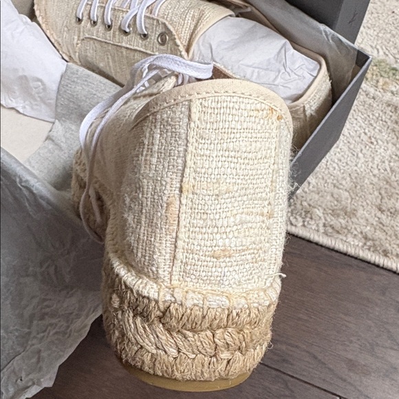NEW Aquatalia Flyn Multi Tone Beige Canvas Espadrille Sneakers Sleep Bag s11/41 - Picture 2 of 11